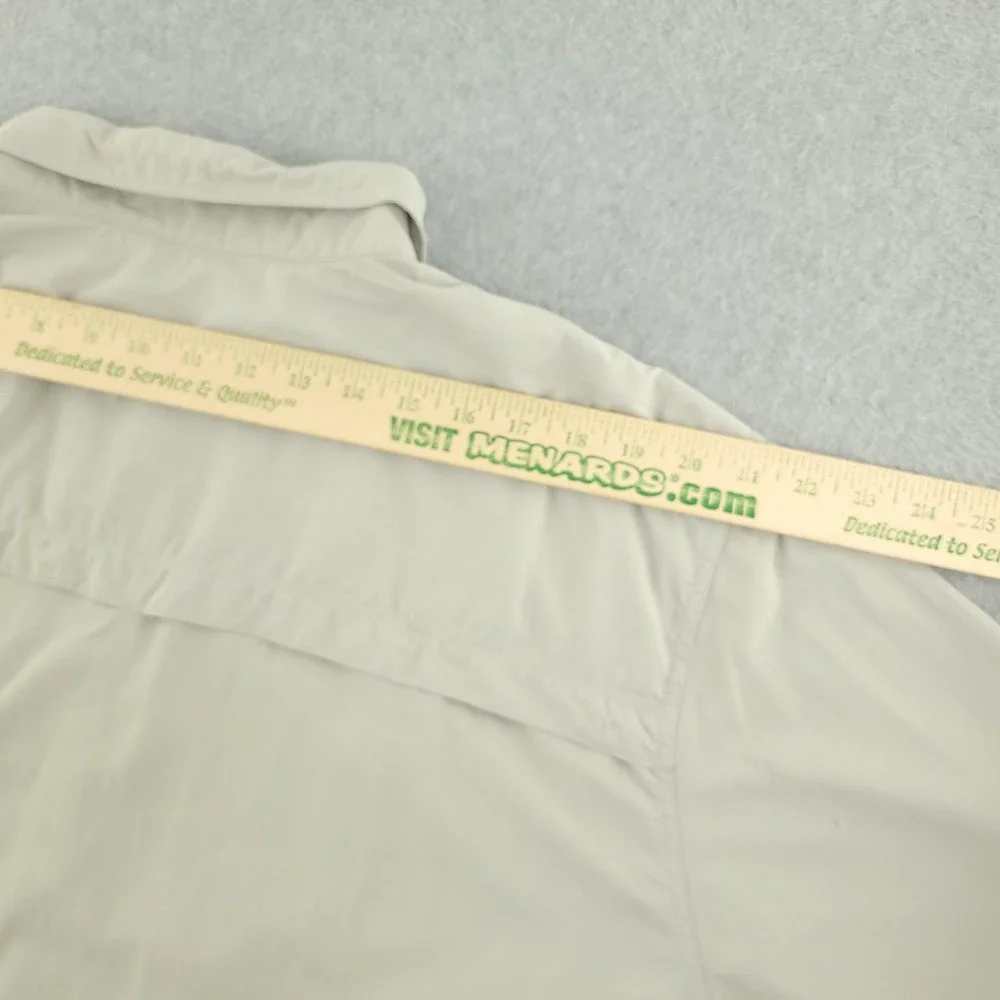 The North Face Shirt Mens 2XL Beige Solid Long Sleeve Button Up Outdoor Fishing